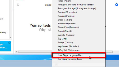 skype how to change skype language settings