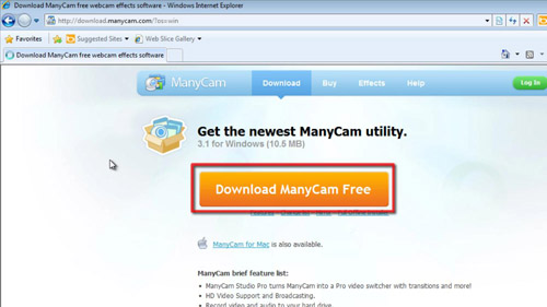 Download the Manycam application