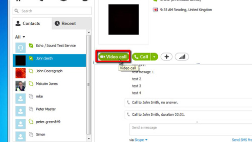 how to test video call on skype