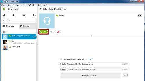 skype echo sound test service delete