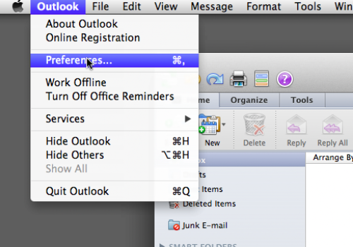 outlook default mail for mac