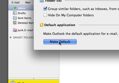 designatte outlook for mac as default email client