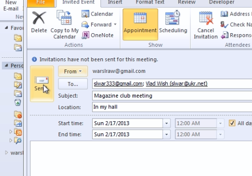 add optional calendar invites outlook for mac