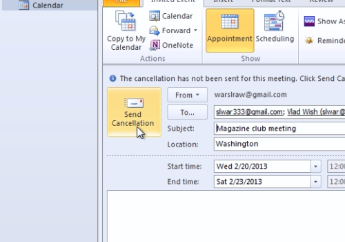 Cancel meeting Cancel meeting