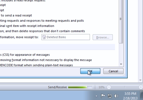 how to send read receipt outlook 2010