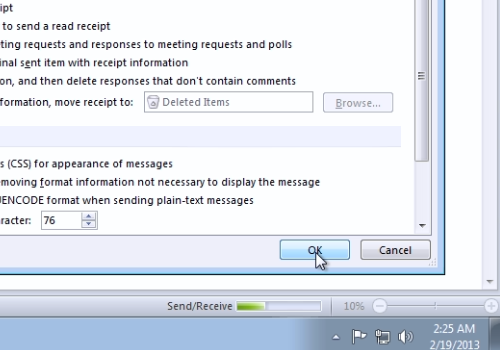 outlook read receipt will sender know no