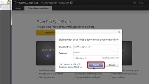 Signing in with your Adobe details