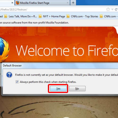 View Firefox in default state