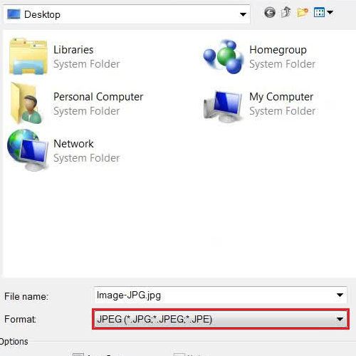 Choose a jpg format to save your file