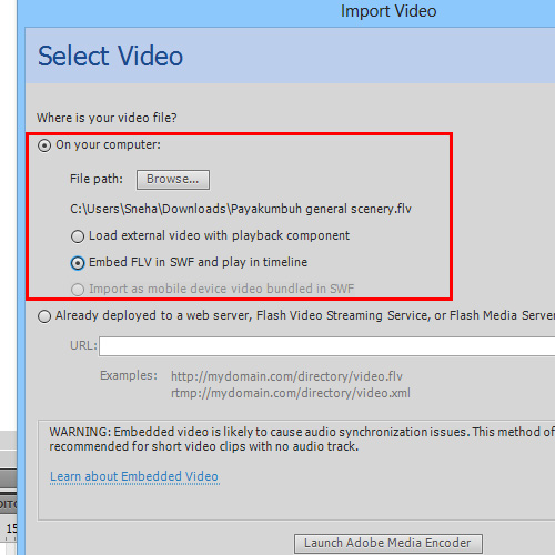 Selecting video