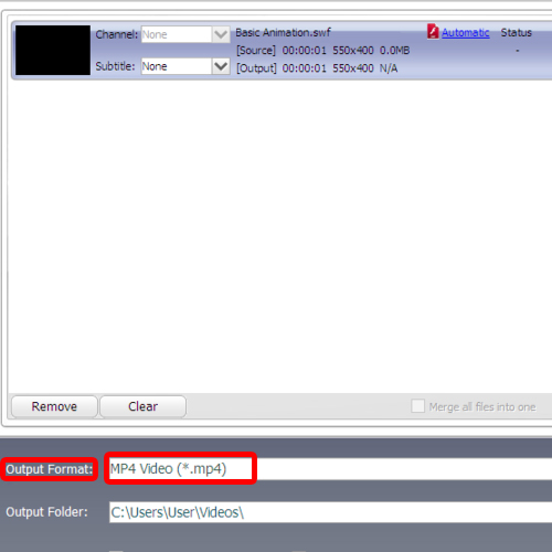 Change output format to mp4