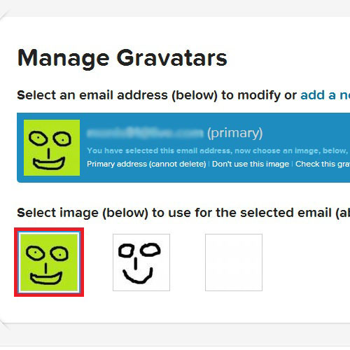 Selecting the Gravatar from Available Images