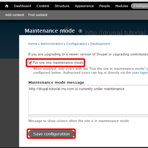 Enabling Maintenance mode