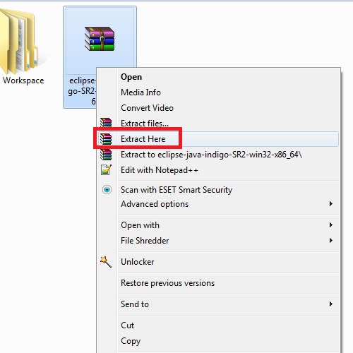 after unzipping eclipse how to install