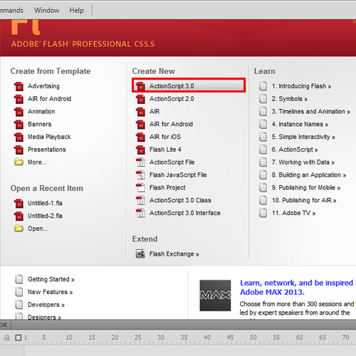 Creating a new flash project
