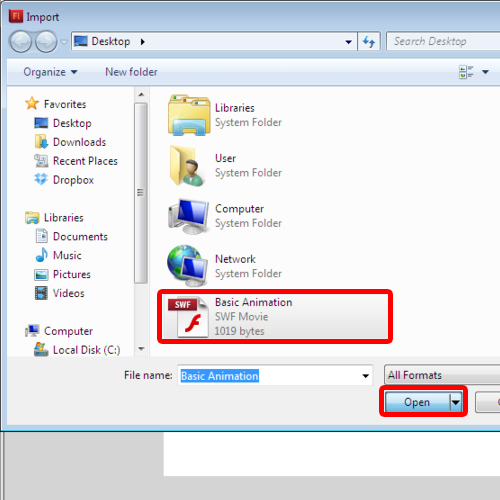 Opening a swf file