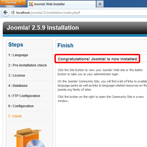 Successful Joomla Installation