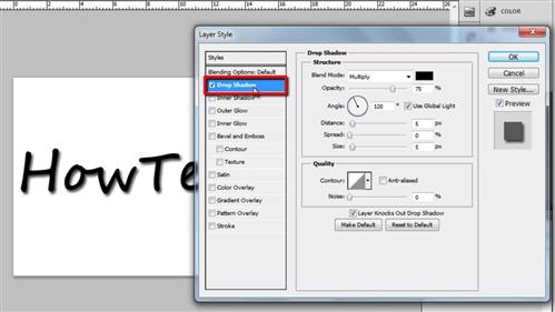 Adding a drop shadow