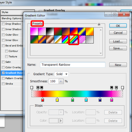 Где находится gradient editor в фотошопе