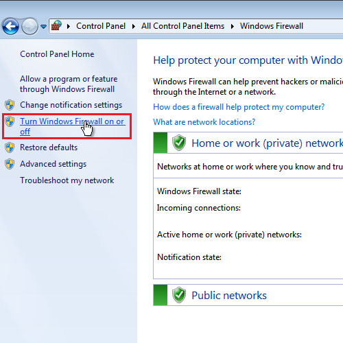 turn off windows firewall