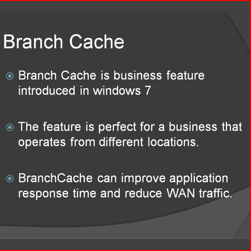 What is branch cache?