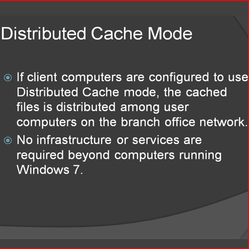 Insight about Distributed Cache Mode