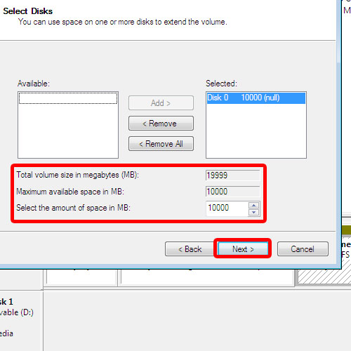 Determine the amount of space