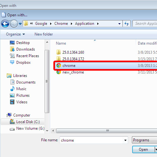 exe file opener for chrome