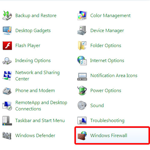 Go to Windows Firewall