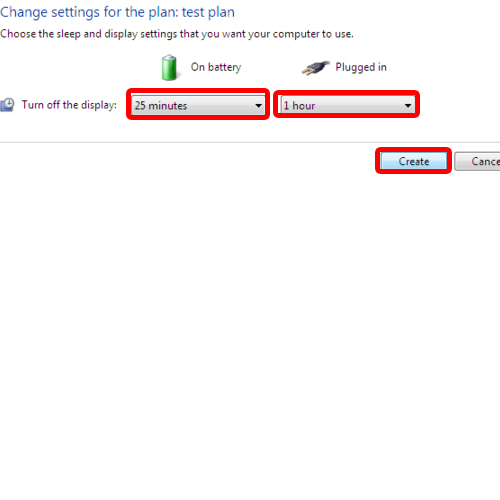 Adjust settings for the power plan