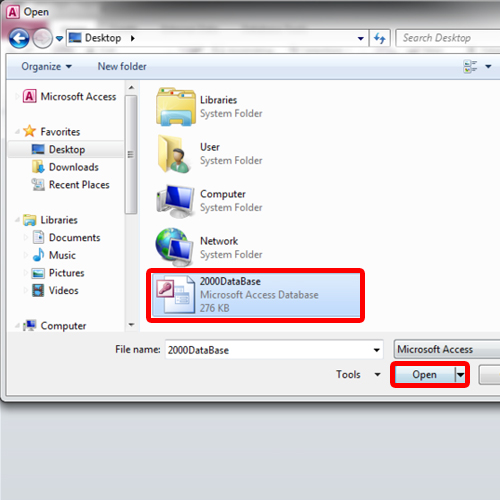 Open MS Access database