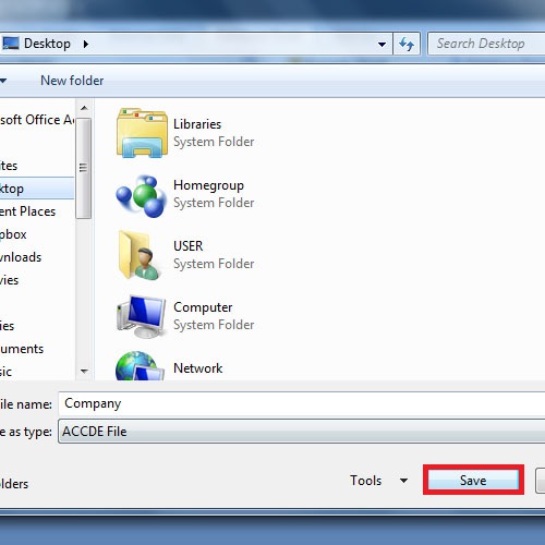 Saving the ACCDE File