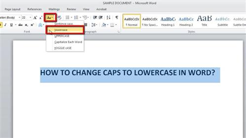 convert caps to lowercase