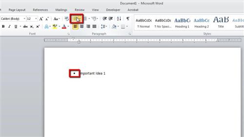 how to add bullets on word 2013