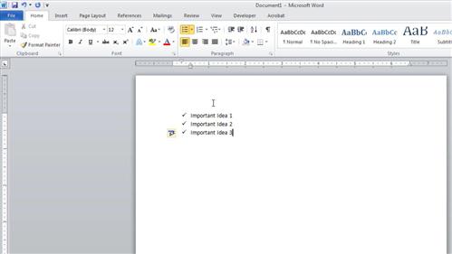 hoe to add bullet points on word 2013