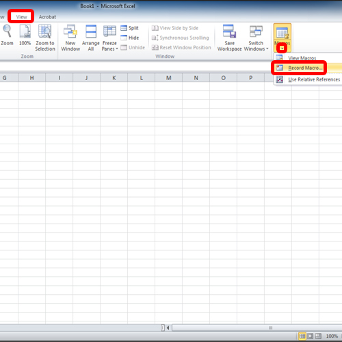 Record Macro in Excel