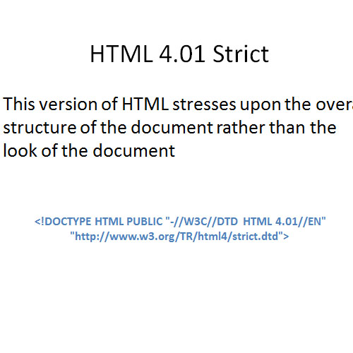 Doctype HTML 4.01 Strict