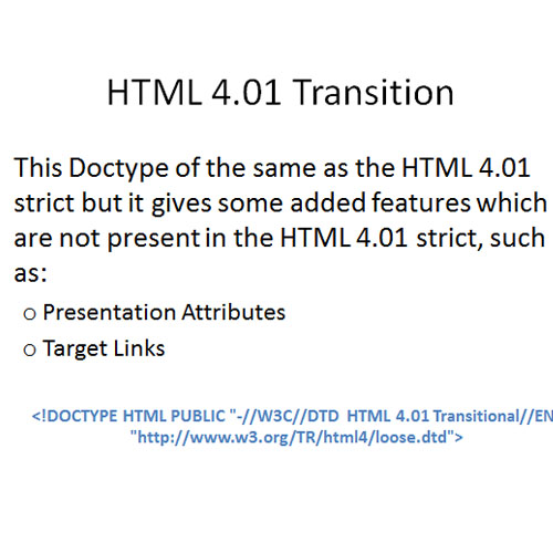 Doctype HTML 4.01 Transition