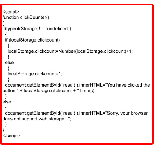 Local Storage in an Example (Header Code)