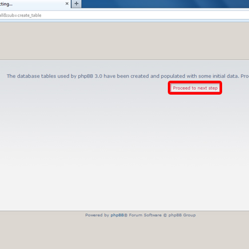 Creation of database tables