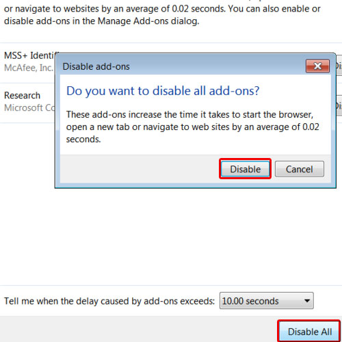 how to disable add ons winword