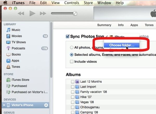 itunes sync outlook contacts selected groups