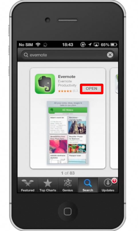 evernote app iphone