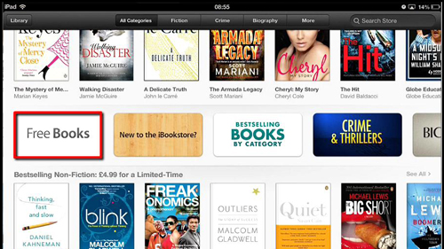 Finding a book to download in iBooks