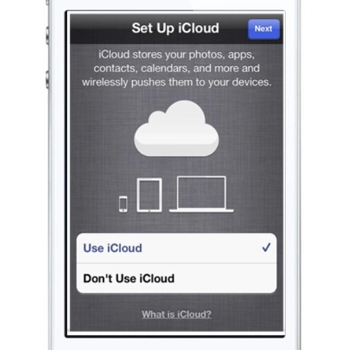 Enter or create a new Apple ID to setup iCloud on a new device