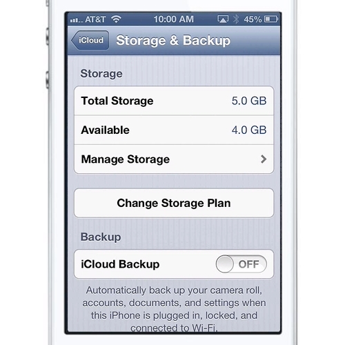 Turn on iCloud Backup