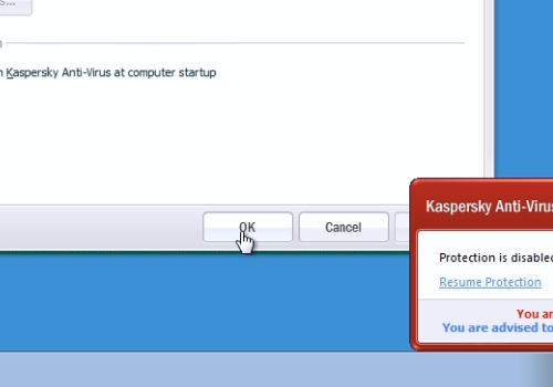 kaspersky anti virus wont load win i turn on computer