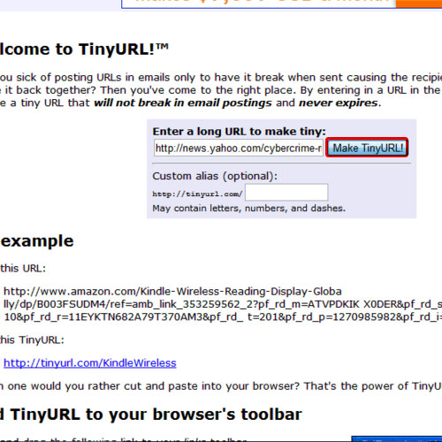 Shrink the url with tinyurl.com