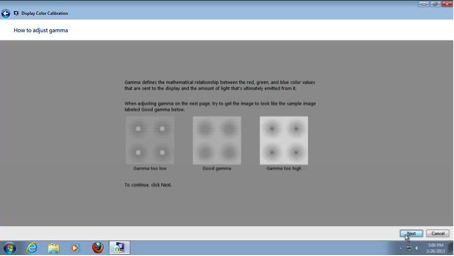 instructions for proper gamma setting