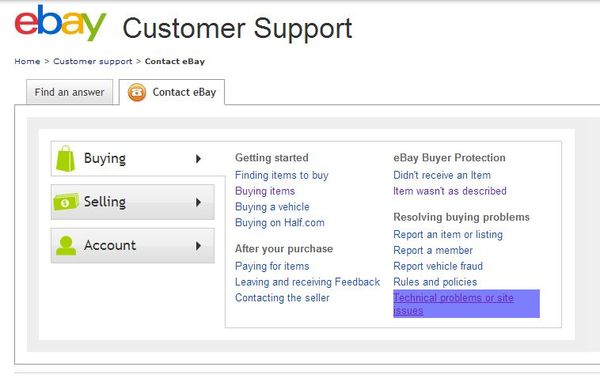 eBay Customer Support